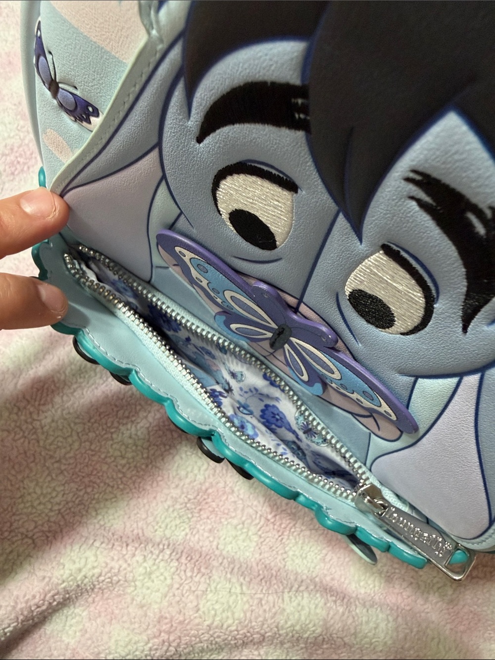 Loungefly Eeyore Floral Butterfly Mini Backpack - Teal & Lavender - Picture 8 of 11